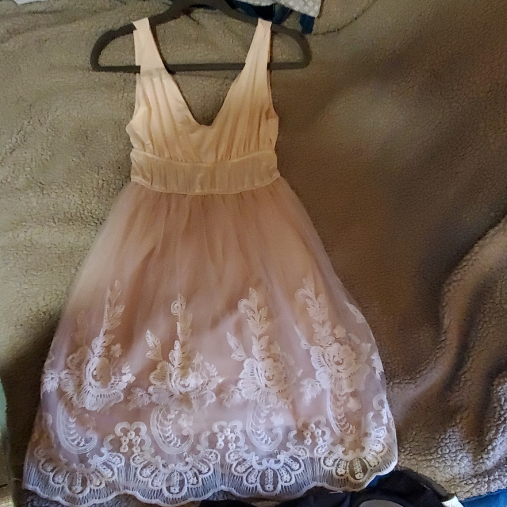 PINKY LACE BLUSH DRESS